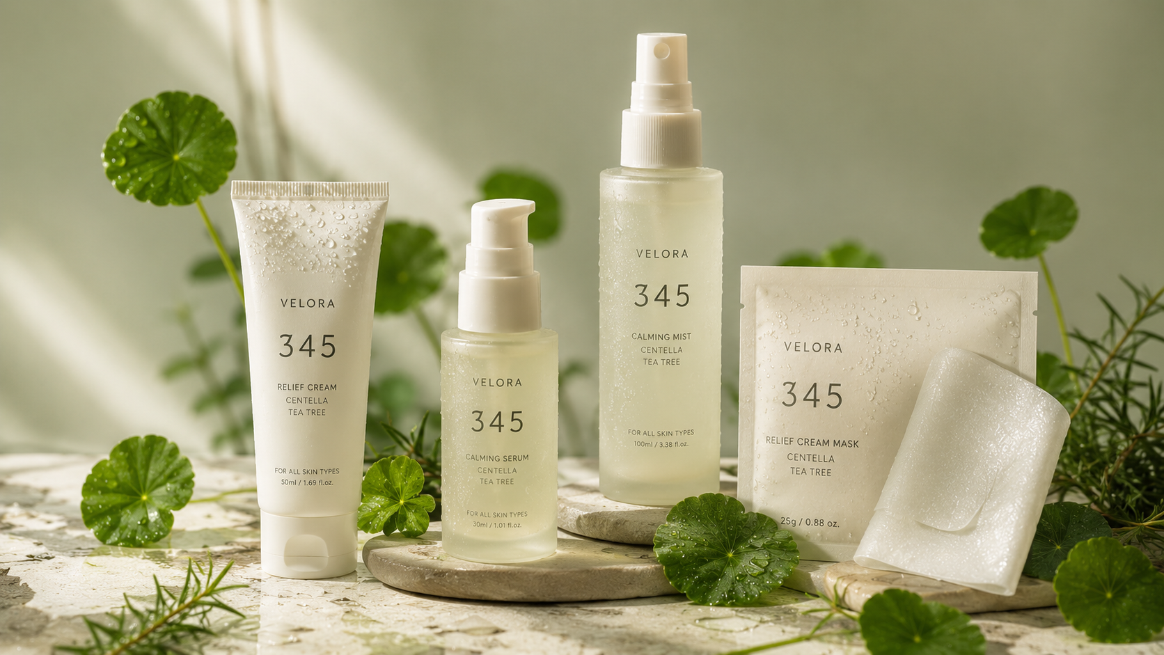 La gamme Douciel 345 avec centella et tea tree